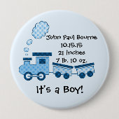 男の子だ！ボタンブルー潮潮列車 缶バッジ (正面)