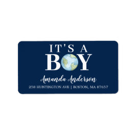 男の子だ！ボーイズ赤ちゃんシャワー住所 シール