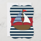 男の子だ！ボートベビー航海のシャワー招待状 招待状 (裏面)