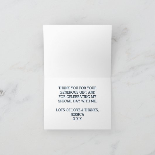 男の子だ！ボート航海のの赤ちゃんシャワー感謝してい サンキューカード (内部)