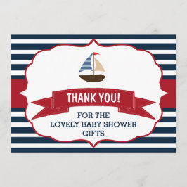 男の子だ！ボート航海のの赤ちゃんシャワー感謝してい サンキューカード