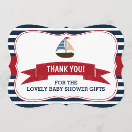男の子だ！ボート航海のの赤ちゃんシャワー感謝してい サンキューカード