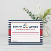 男の子だ！ボート航海のベビーシャワーアドバイス アドバイスカード (スタンド正面)