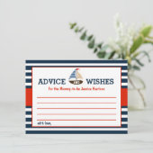 男の子だ！ボート航海のベビーシャワーアドバイス アドバイスカード (スタンド正面)