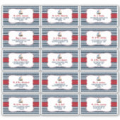 男の子だ!ボート航海の赤ちゃんシャワーラベル シール (正面)