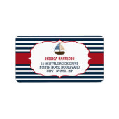 男の子だ!ボート航海の赤ちゃんシャワーラベル ラベル (正面)