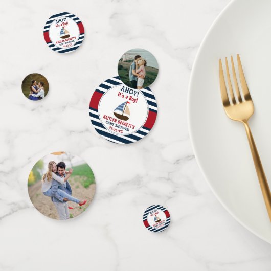 男の子だ！ボート航海の赤ちゃんシャワー写真 コンフェッティ (グループ)