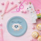 男の子だ！ママヒツジ ペーパープレート (パーティー)