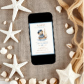 男の子だ！ミニマル航海の主義ベビーシャワー 招待状