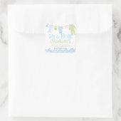 男の子だ！リル服ブルー&グリーンベビースプリンクル スクエアシール (バッグ)