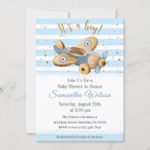 男の子だ！ヴィンテージ飛行機玩具赤ちゃんシャワー