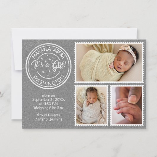 男の子だ!切手 案内状 (正面)