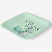 男の子だ！卵の赤ちゃんシャワー付きかわいい恐竜 ペーパープレート (傾斜あり)