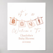 男の子だ!可愛いノートドリーボホカラーウェルカムサイン ポスター (正面)