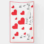 男の子だ!可愛いパーソナライズされたハート赤ちゃんシャワー 横断幕 (縦)