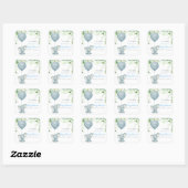 男の子だ！可愛い小さな象のベビー（風船あり） スクエアシール (シート)