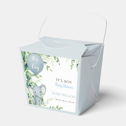 男の子だ!可愛い小さな象のベビー(風船あり) フェイバーボックス (正面サイド)