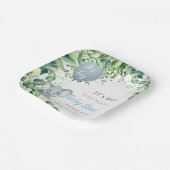 男の子だ!可愛い小さな象のベビー(風船あり) ペーパープレート (傾斜あり)