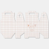 男の子だ！可愛い茶色のギンガムノート赤ちゃんシャワー フェイバーボックス (見開き)