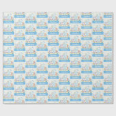 男の子だ！姓または名を追加かわいいテディ ラッピングペーパー (フラット)