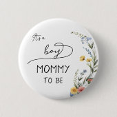 男の子だ！山カラフル花の母 缶バッジ (正面)