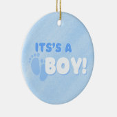 男の子だ！性別リビールステッカー セラミックオーナメント (右)