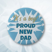 男の子だ!新しい誇りを持ったお父さんボタン 缶バッジ