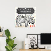 男の子だ！新生児サイ ポスター (ホームオフィス)