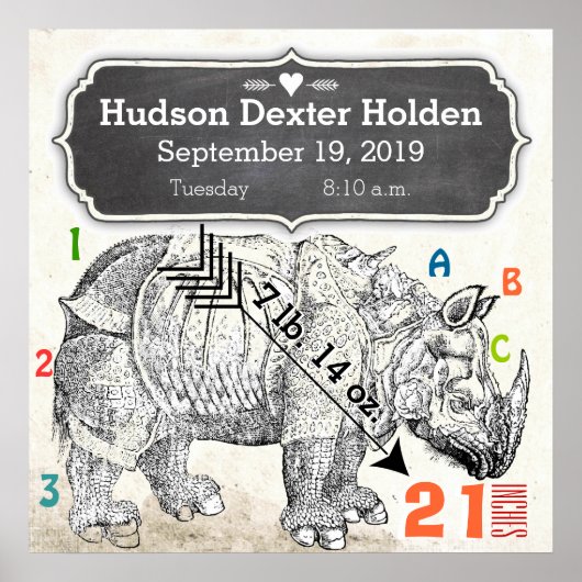 男の子だ！新生児サイ ポスター (正面)