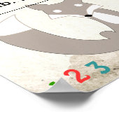 男の子だ！新生児統計かわいいキツネ ポスター (角)