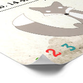 男の子だ！新生児統計かわいいキツネ ポスター (角)