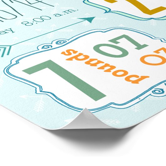 男の子だ！新生児統計かわいい矢印ポスター ポスター (角)