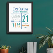 男の子だ！新生児統計かわいい矢印ポスター ポスター