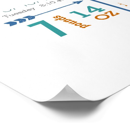 男の子だ！新生児統計かわいい矢印ポスター ポスター (角)