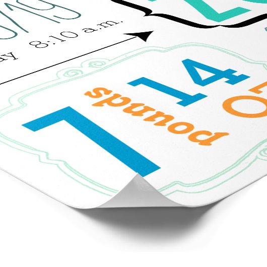 男の子だ！新生児統計かわいい矢印ポスター ポスター (角)