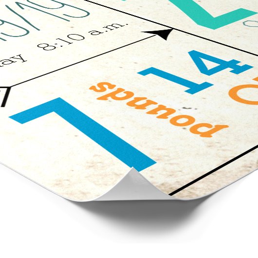 男の子だ！新生児統計かわいい矢印 ポスター (角)