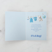 男の子だ!新生児 – 青いカスタム写真 カード (内部)