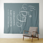 男の子だ!書モダンミニマル式ベビーシャワー タペストリー (インサイチュ(横))