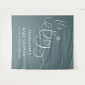 男の子だ!書モダンミニマル式ベビーシャワー タペストリー (正面(横))