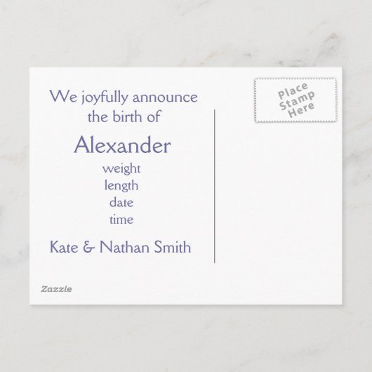 男の子だ! 案内ポストカード (裏面)