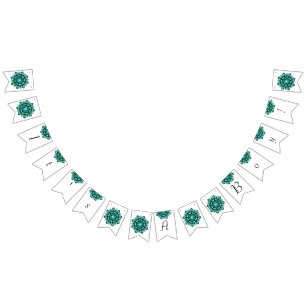 男の子だ！水色の曼荼羅 バンティングフラッグ