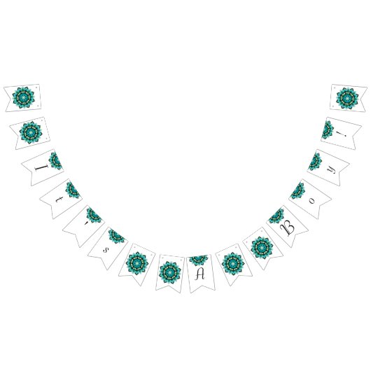 男の子だ！水色の曼荼羅 バンティングフラッグ (全)