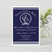 男の子だ!海の赤ちゃん歓迎会のご招待 招待状 (スタンド正面)