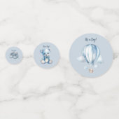 男の子だ！男の赤ちゃんテディベアバルーン コンフェッティ (正面)