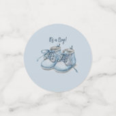 男の子だ！男の赤ちゃんテディベアバルーン コンフェッティ (スモール正面)