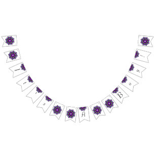 男の子だ！紫の曼荼羅 バンティングフラッグ