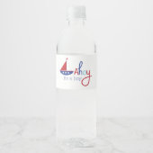 男の子だ！船舶の赤ちゃんシャワー水ラベル ペットボトルラベル (正面)