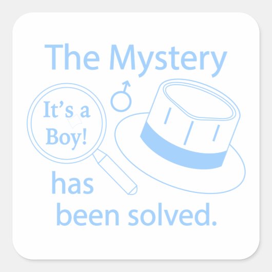 男の子だ!謎の解決 スクエアシール (正面)