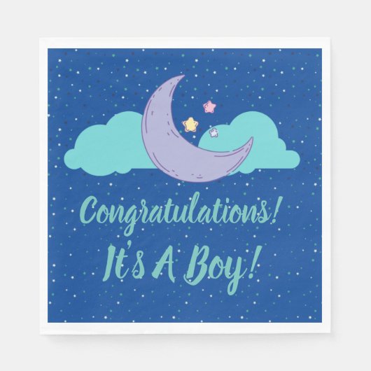 男の子だ！赤ちゃんシャワーおめでとうナプキン スタンダードランチョンナプキン (正面)