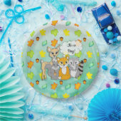 男の子だ！赤ちゃんシャワーフォレスト動物（テクスチャ） ペーパープレート (パーティー)